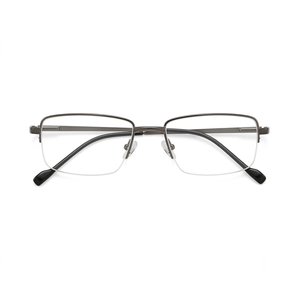 InfinityPro IP9055 Ip Plating Metalic Gray Rectangle Half Frame 54