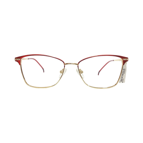 Sparkle Luxuri 12061c4 Metal Gold Charry Red Cat Eyes Full Frame 51