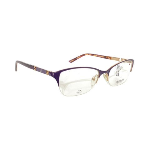 AgnesBi 1128 Metal Purple Oval Half Frame 53