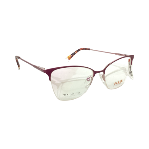Fueel 721 Metal Marron Cat Eyes Half Frame 53
