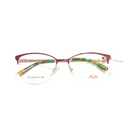 Fueel 721 Metal Marron Cat Eyes Half Frame 53
