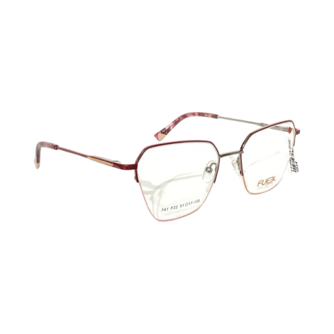 Fueel 741 Metal Wine Cat Eyes Half Frame 51