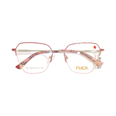 Fueel 741 Metal Wine Cat Eyes Half Frame 51