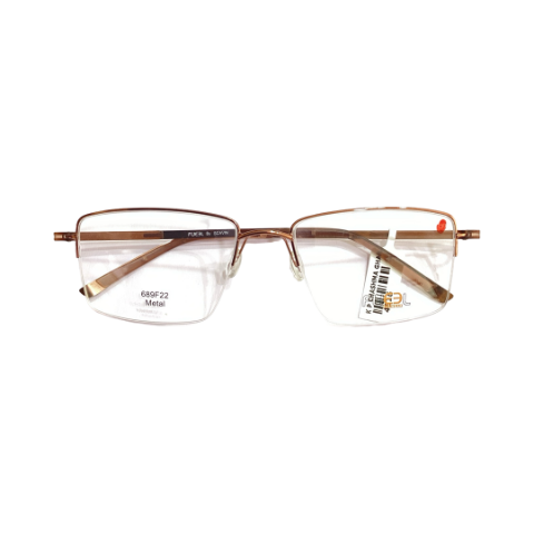 Fueel 689F22 Metal Brown Square Half Frame 55