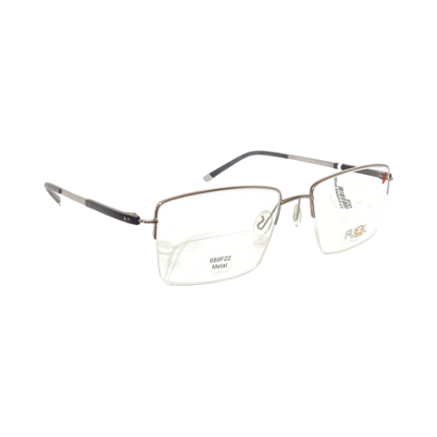 Fueel 689F22 Metal Silver Square Half Frame 55