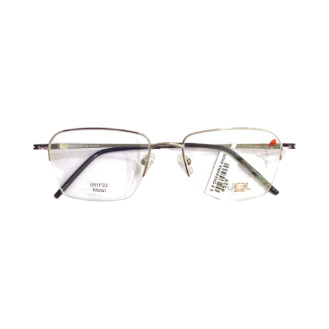 Fueel 689F22 Metal Silver Square Half Frame 55