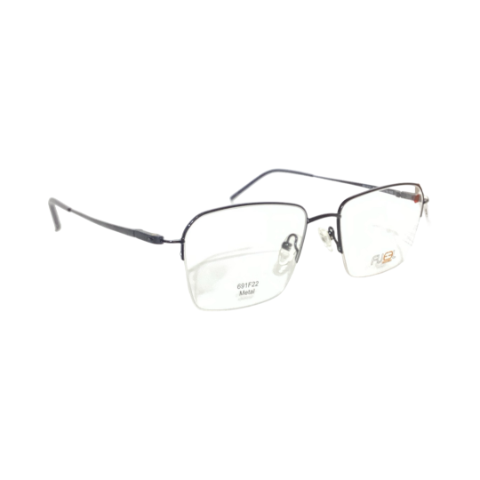 Fueel 689F22 Metal Black Square Half Frame 55