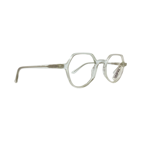 Fueel 734F22 Acetate Cristal White Hexagon Full Frame 47