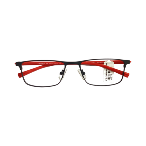 Provo Pr9542 Metal Black Red Rectangle Full Frame 52