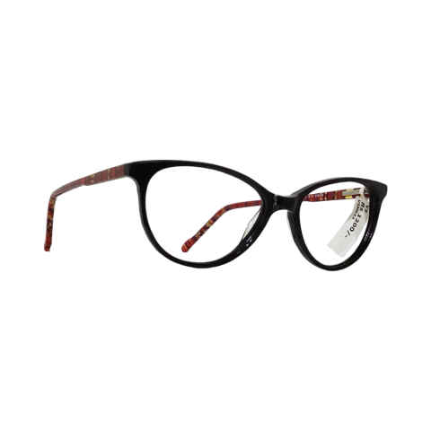 V5 M022 Acetate Black Red Cat Eyes Full Frame 50