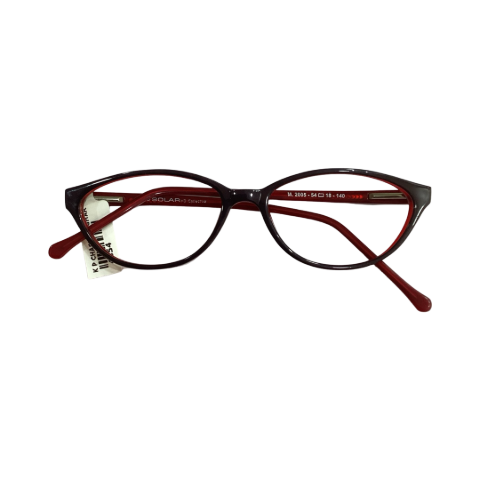 Solar M2005 Acetate Red Black Cat Eyes Full Frame 54