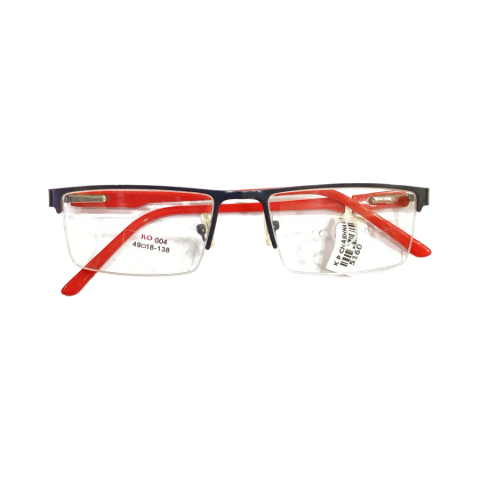 Ko 4 Metal Black Red Rectangle Half Frame 49