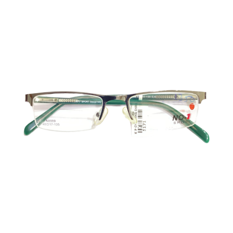 NO1 N8999 Metal Metalic Gray Rectangle Half Frame 48