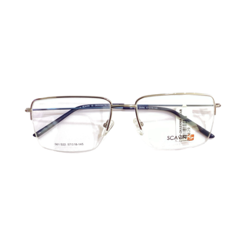 Scavin 561 Metal Metalic Gray Blue Square Half Frame 57