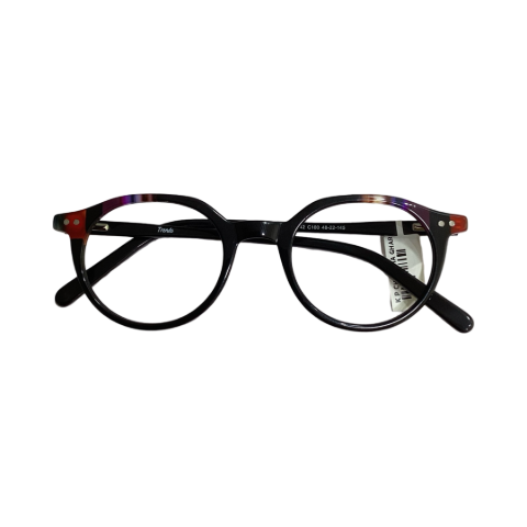 Trends A2142 Acetate Black Purple Round Full Frame 48