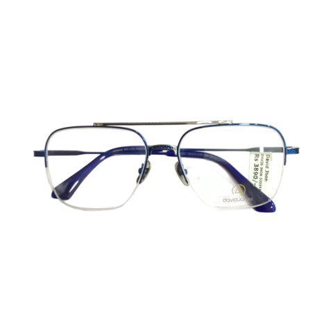 David Jhon Dj0344 Metal Blue Retro Half Frame 56