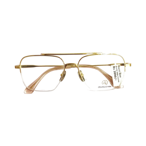 David Jhon Dj0344 Metal Gold Retro Half Frame 56