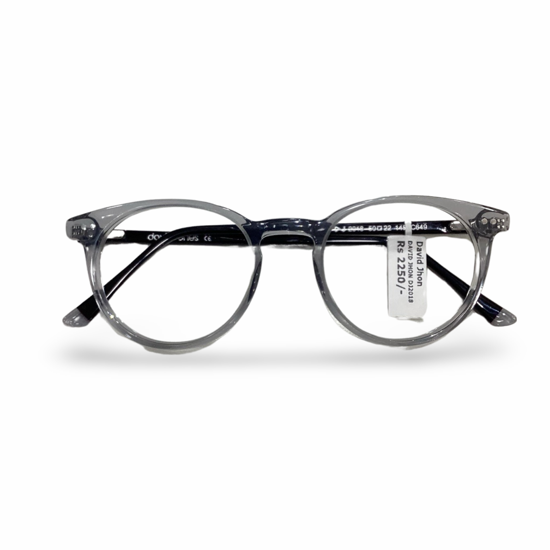 David Jhon Dj2018 Acetate Gray Round Full Frame 50