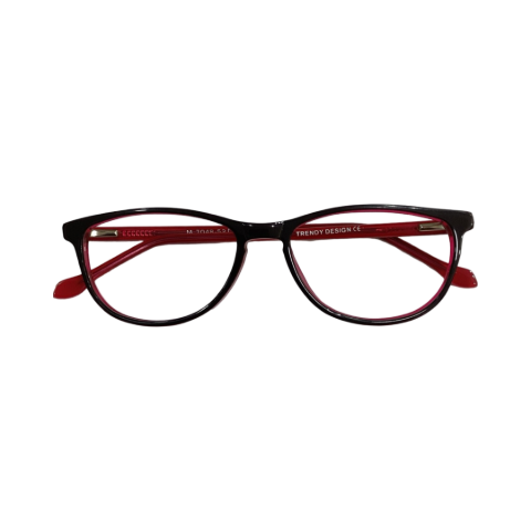 Trendy M7048 Acetate Black Red Cat Eyes Full Frame 52