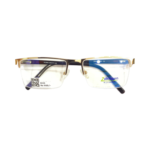 Zdkmgon 912502 Metal Gold Rectangle Half Frame 56