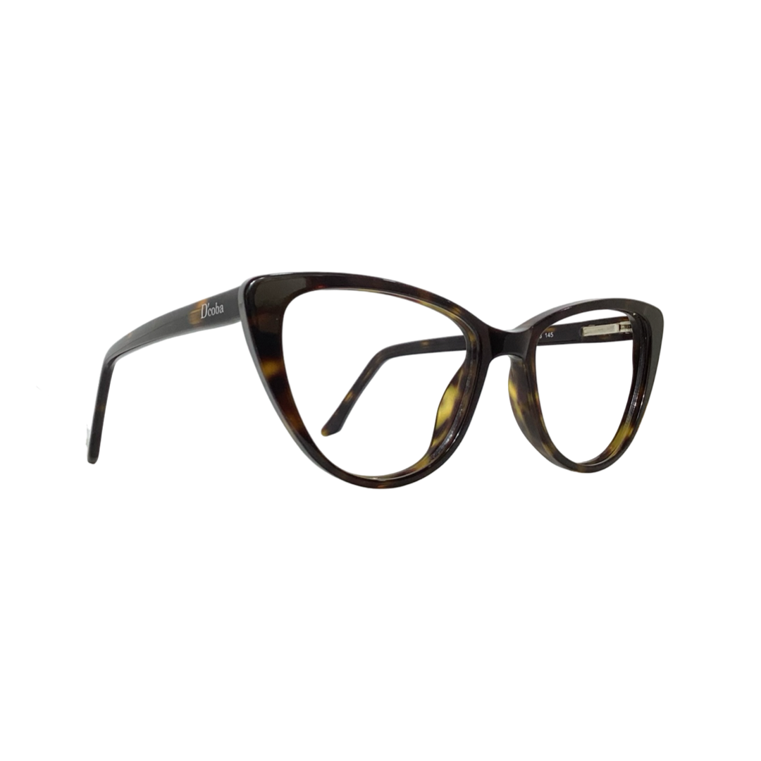 Dcoba M5526 Acetate Leopard Brown Cat Eyes Full Frame 52