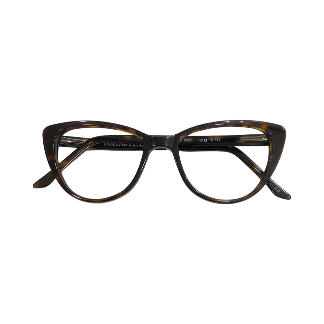 Dcoba M5526 Acetate Leopard Brown Cat Eyes Full Frame 52