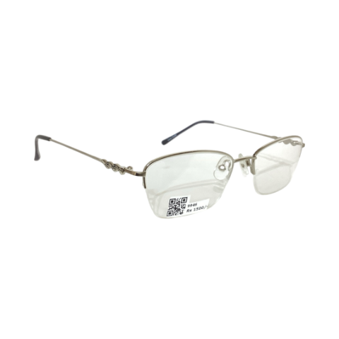 E mail Yt769 Metal Silver Oval Half Frame 52