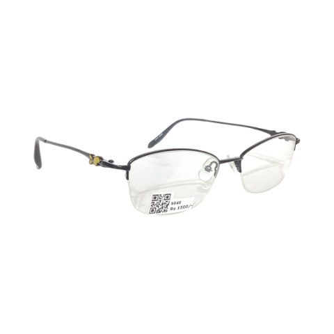 Louis Cardn Yty38 Metal Black Oval Half Frame 51