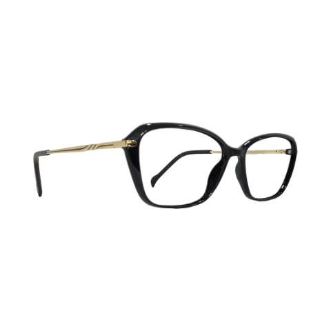 David Jhon Dj08002 Acetate Black Gold Cat Eyes Full Frame 53
