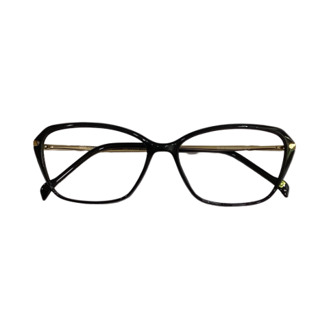 David Jhon Dj08002 Acetate Black Gold Cat Eyes Full Frame 53
