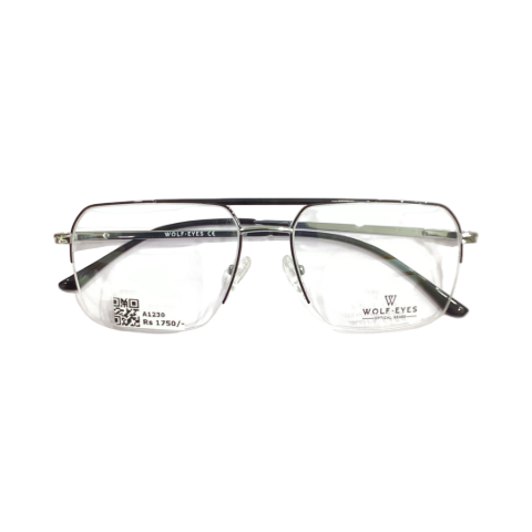 Wolfeyes 12214 Metal Black Retro Half Frame 56