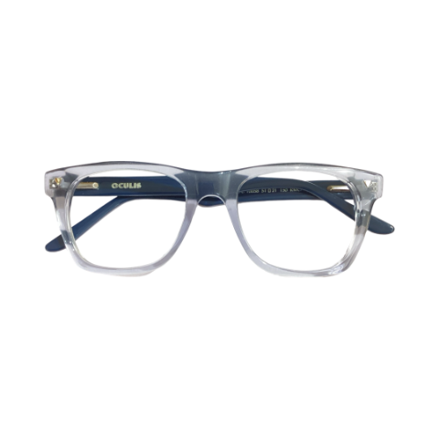 Oculis Oc10058 Acetate Gray Blue Square Full Frame 51