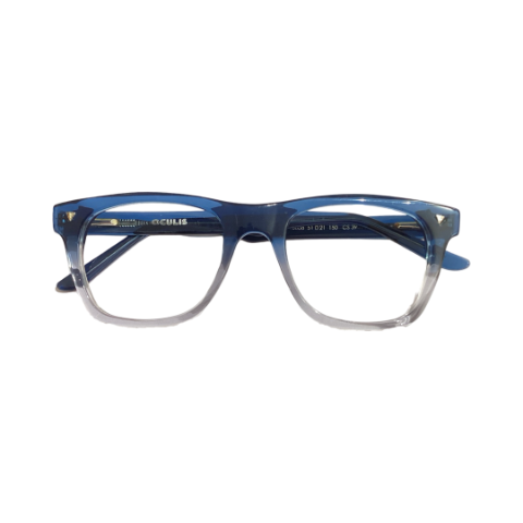 Oculis Oc10058 Acetate Blue Square Full Frame 51