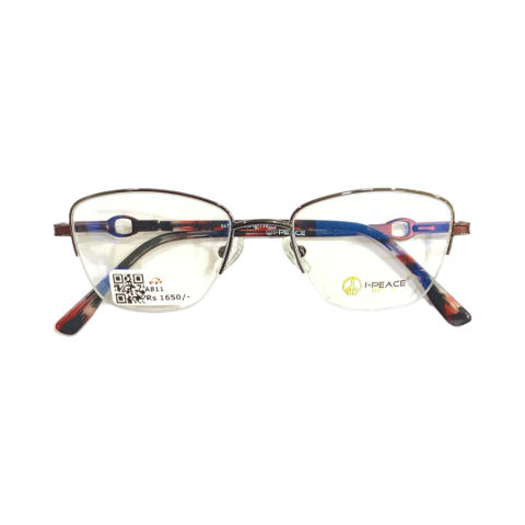 I Peace 947602 Metal Metalic Gray Oval Half Frame 49