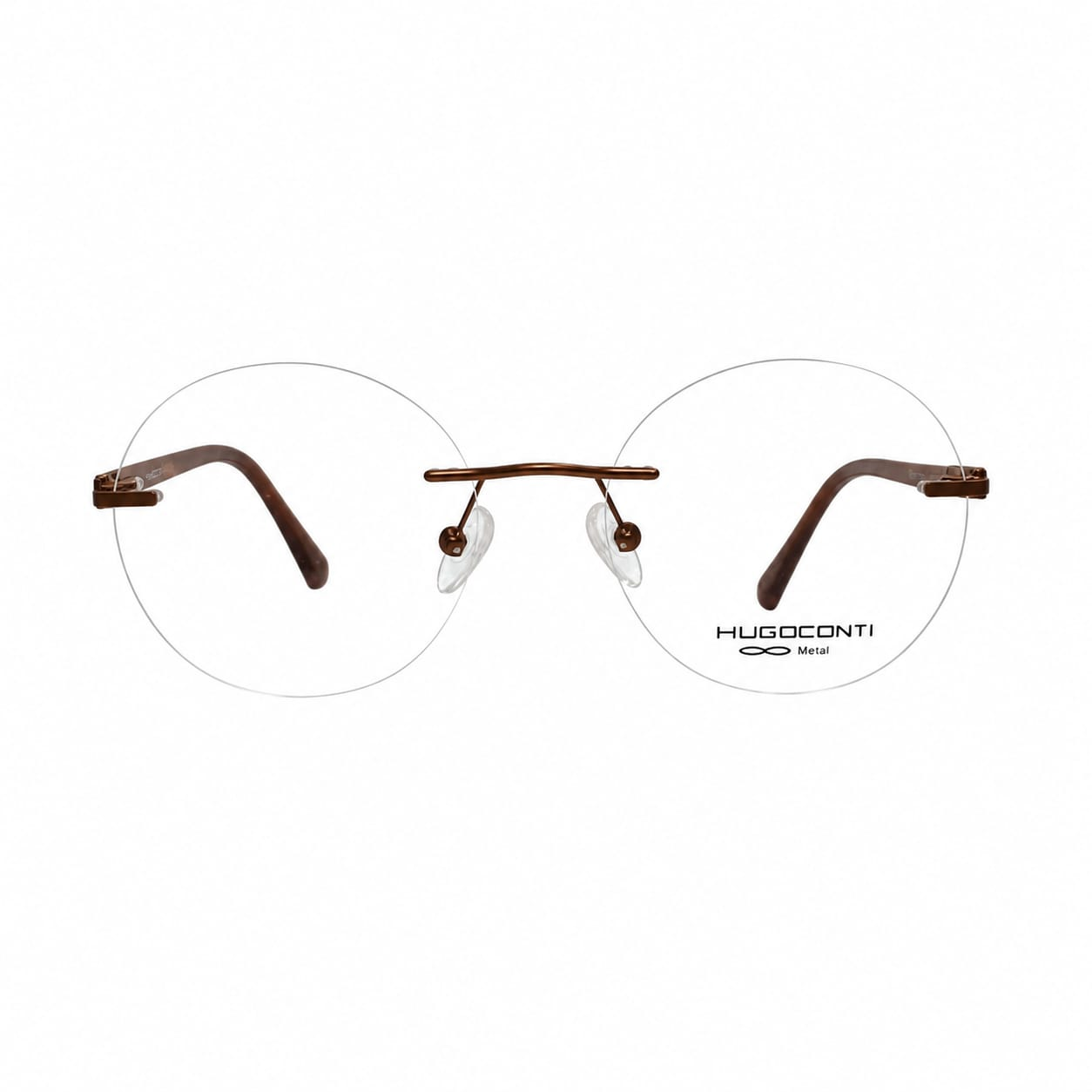 Hugo Conti 10014 Metal Tr Brown Round Rimless 52