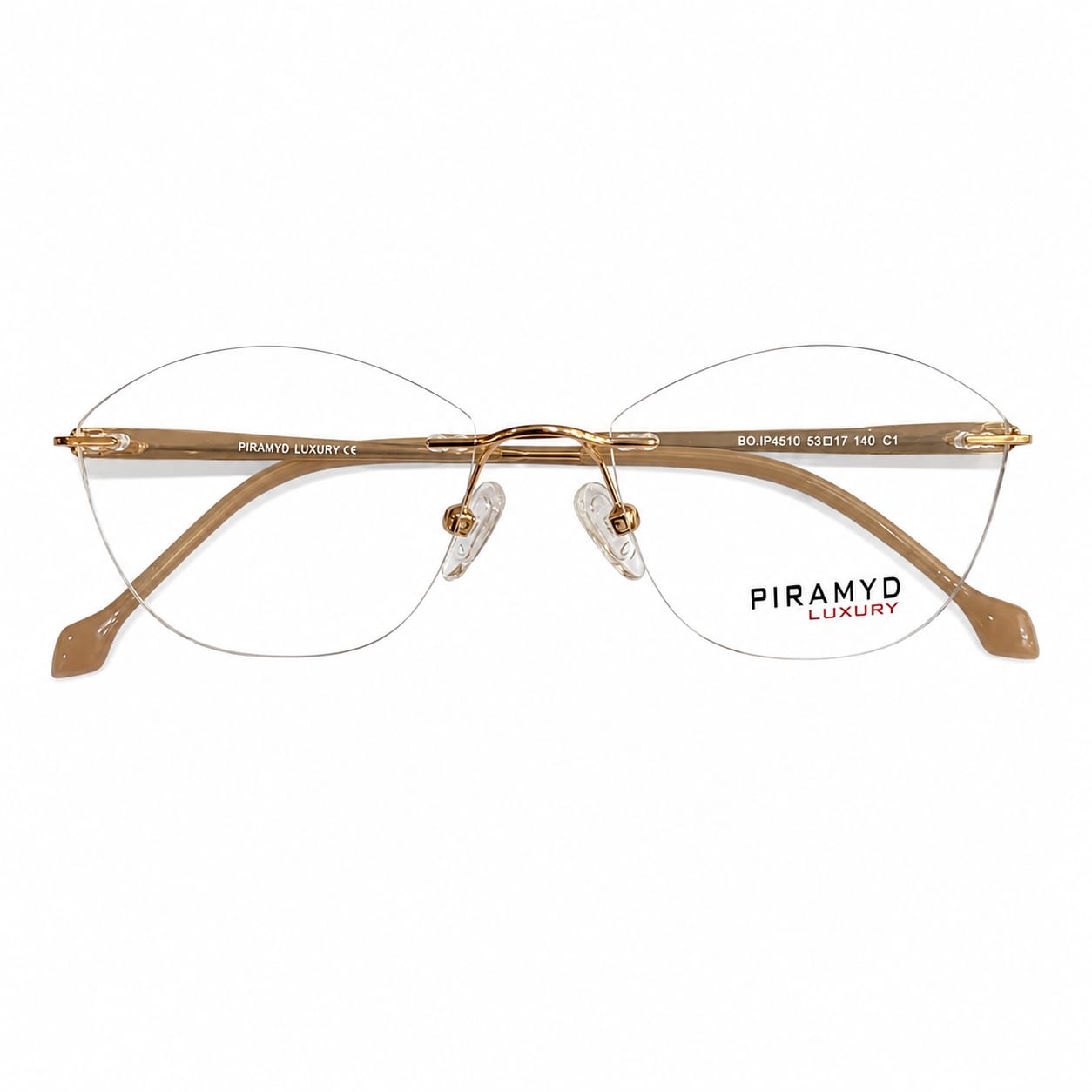 Piramyd 4510 Metal Gold Cat Eyes Rimless 53