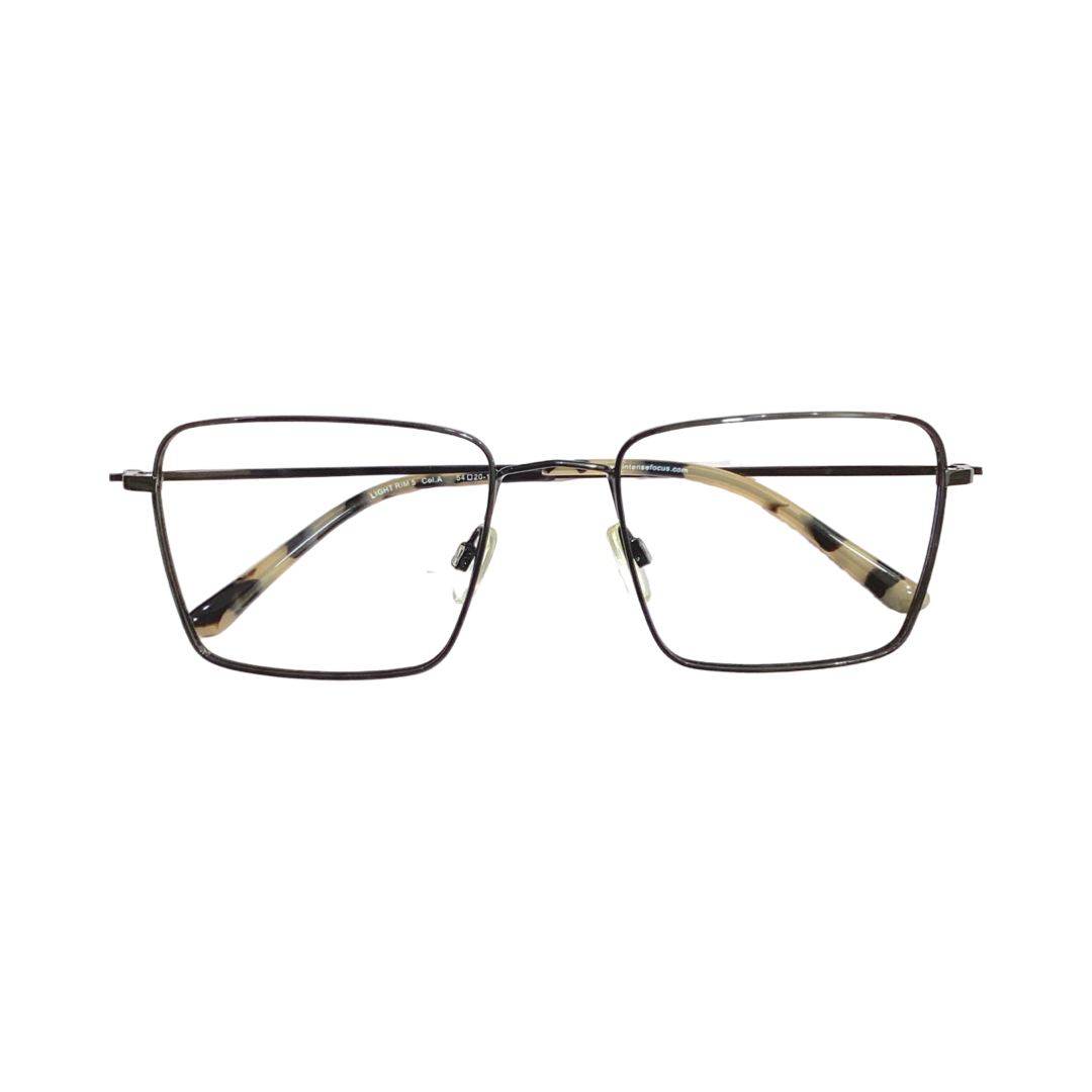 Intense Focus Light Rims Metal Black Square Full Frame 54