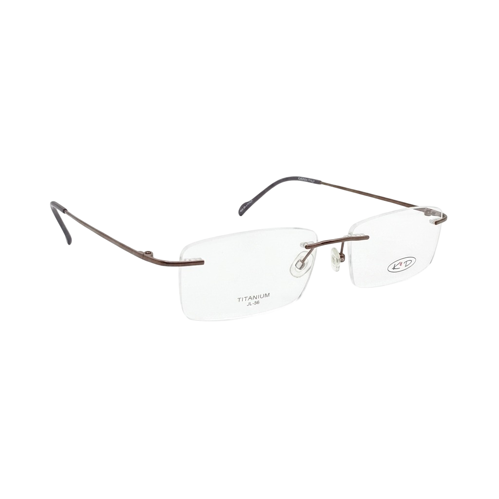 KD Jl56 Titanium Brown Rectangle Rimless 52