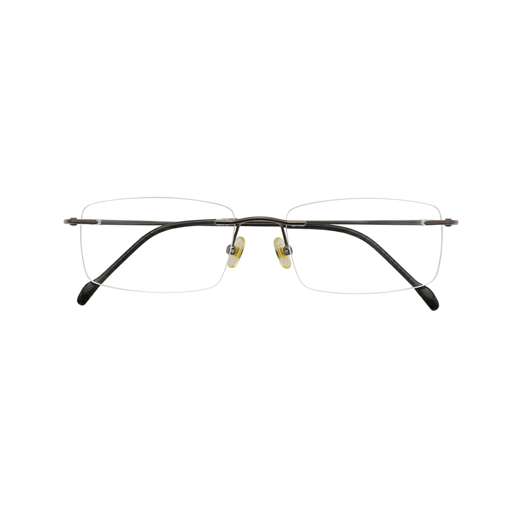 KD Jl56 Titanium Brown Rectangle Rimless 52