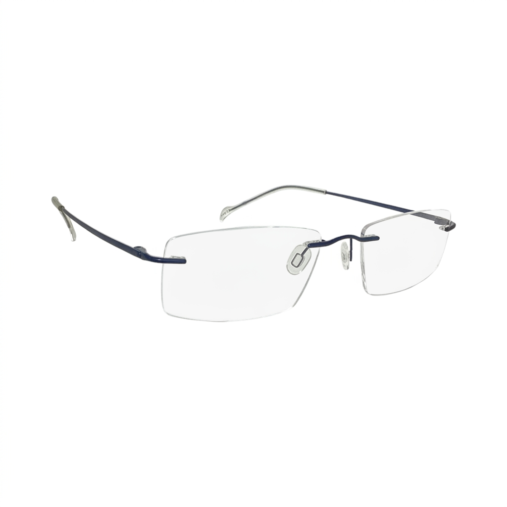Insist Vogue Iv049 Titanium Blue Rectangle Rimless 52