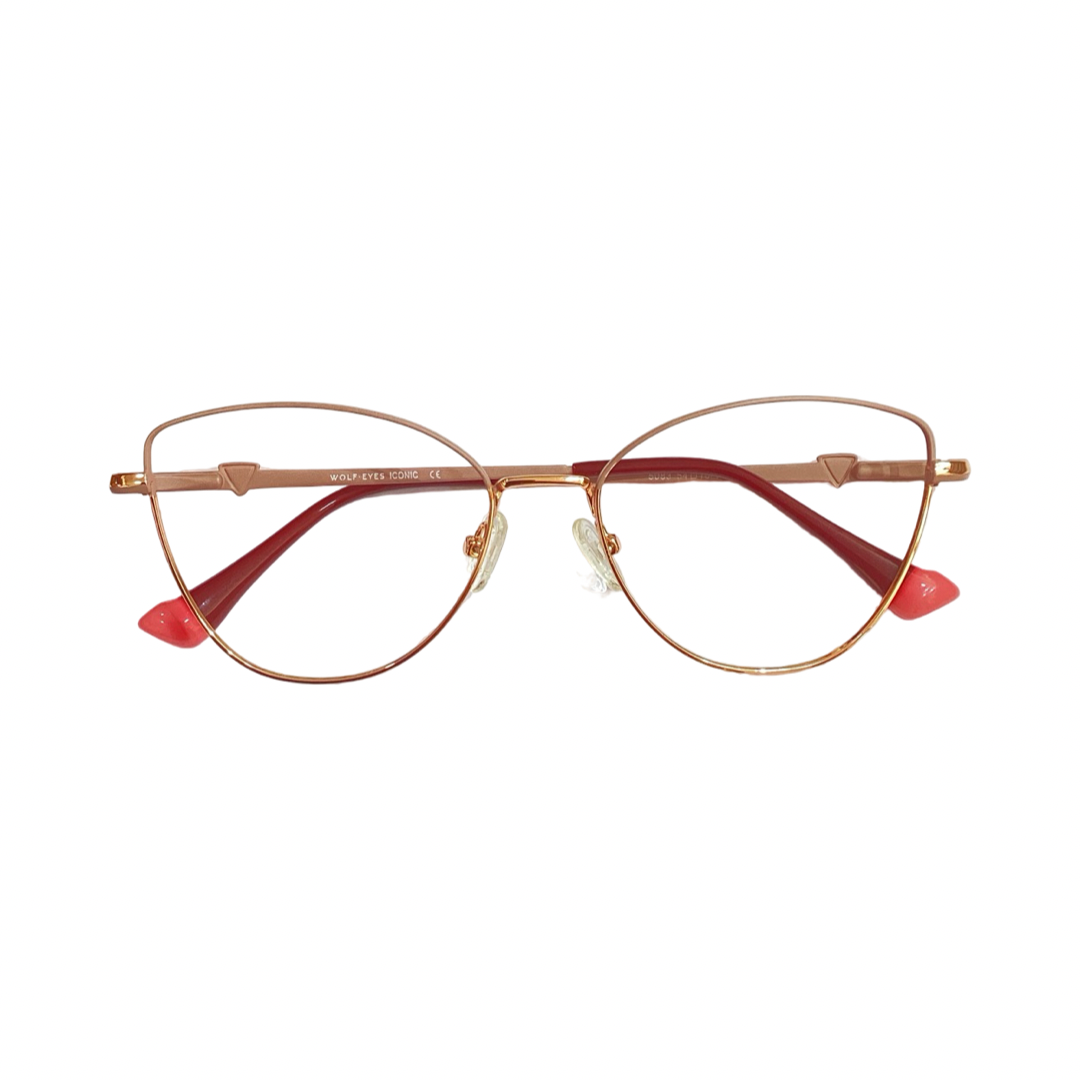 Wolfeyes 5083 Metal Pink Gold Cat Eyes Full Frame 54