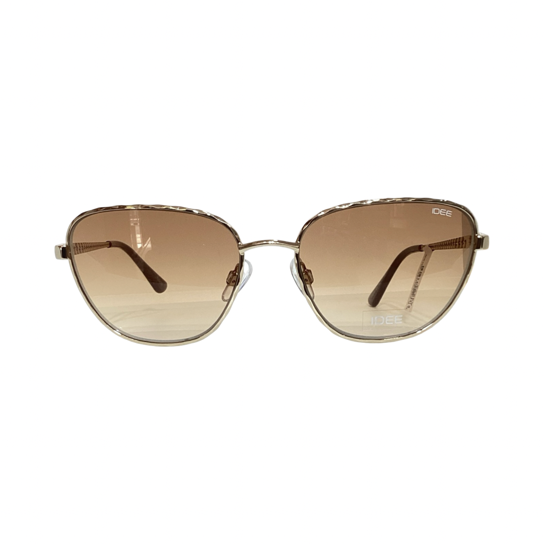 Idee S3291 Metal Gold Brown Cat Eyes Full Frame 56