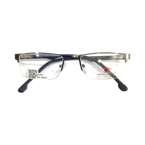 Royalberry 55809 Metal Metalic Gray Rectangle Half Frame 50