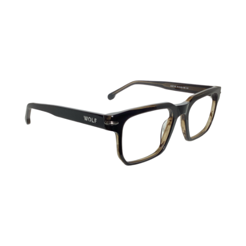 Wolfeyes Cs7118 Acetate Black Square Full Frame 51