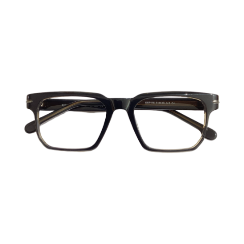 Wolfeyes Cs7118 Acetate Black Square Full Frame 51