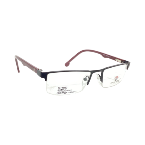 Royalberry 55809 Metal Black Marron Rectangle Half Frame 50