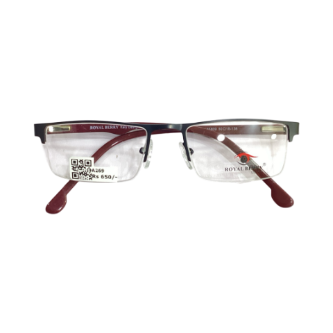Royalberry 55809 Metal Black Marron Rectangle Half Frame 50