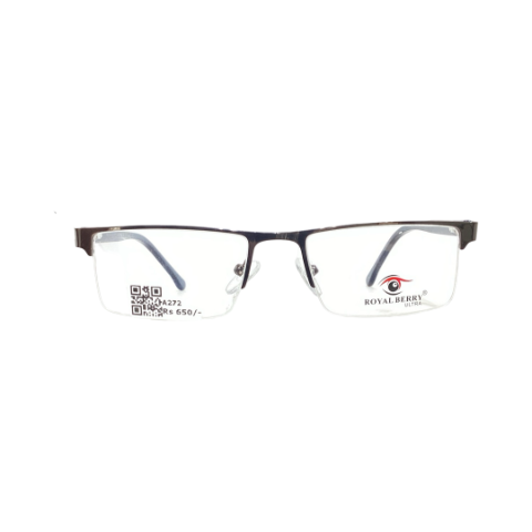 Royalberry 55807 Metal Metalic Gray Rectangle Half Frame 50