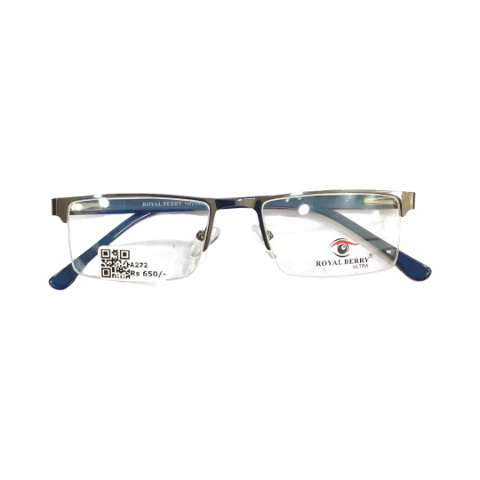Royalberry 55807 Metal Metalic Gray Rectangle Half Frame 50