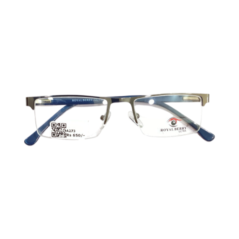 Royalberry 55807 Metal Metalic Gray Rectangle Half Frame 50